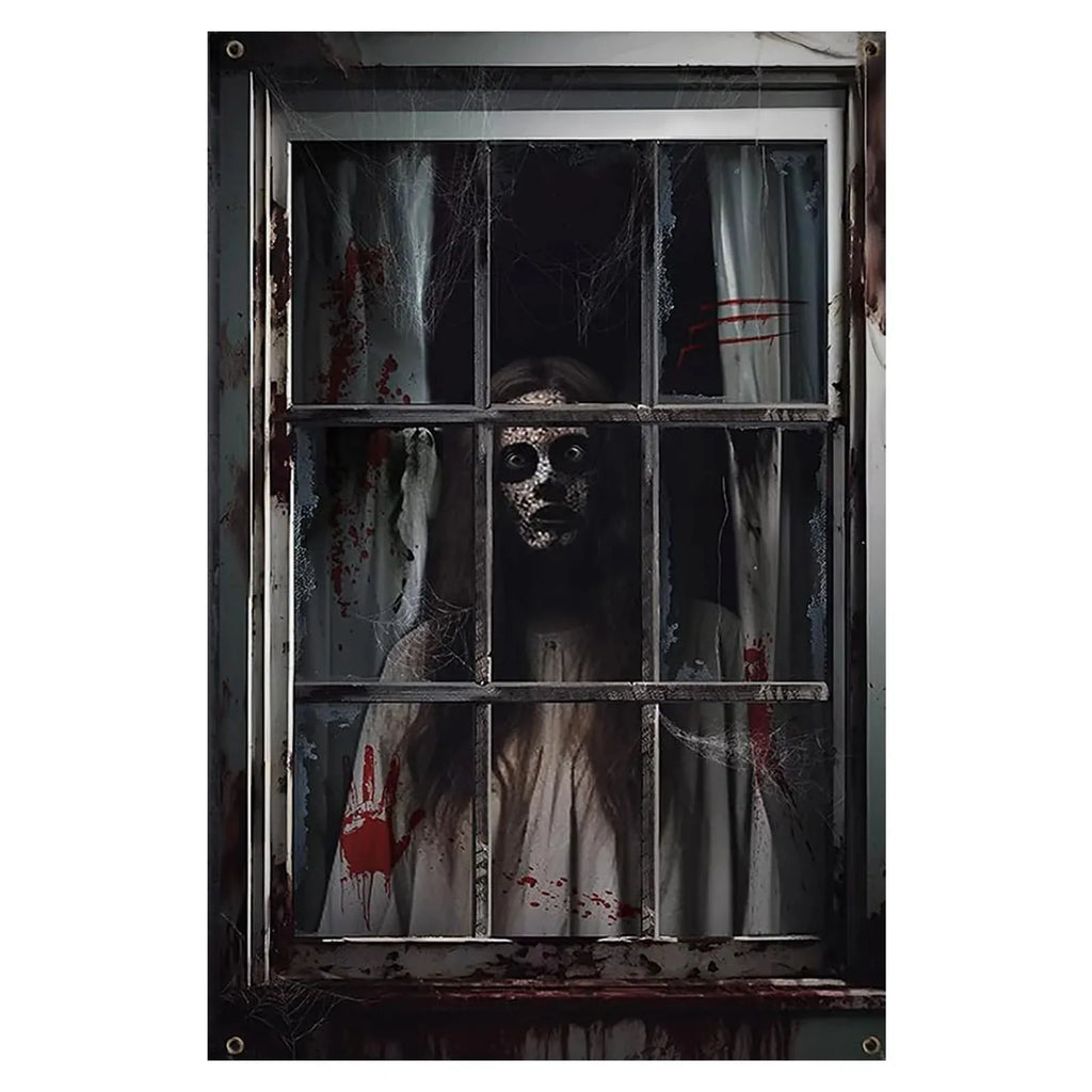 Halloween Window Silhouette Horror Poster – Blood Curtain Decor Halloween Window Decoration Oasis Select