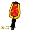 2Pcs Dual Color Skeleton Arrow Amber Flashing Blinker Indicator Motorcycle Owl Shaped LED Turn Flowing Signal Light Oasis Select A13