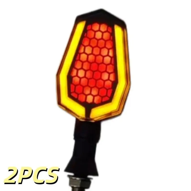 2Pcs Dual Color Skeleton Arrow Amber Flashing Blinker Indicator Motorcycle Owl Shaped LED Turn Flowing Signal Light Oasis Select A13