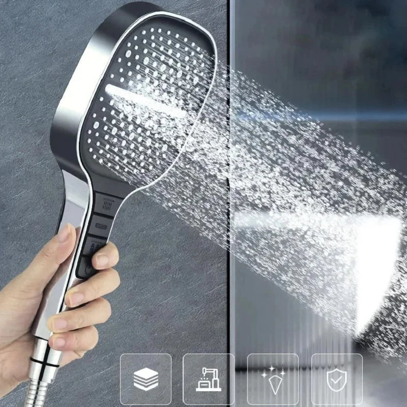Large Shower Head 7 Modes Adjustable Shower Head Bathroom High-pressure Water-saving Shower Mixer Nozzles Bathroom Accessories Oasis Select