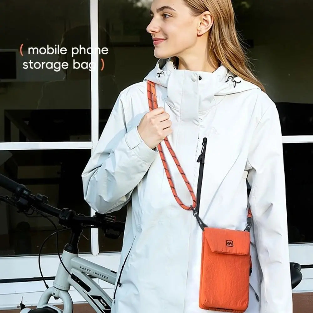 Nylon Mobile Phone Bag Waterproof Vertical Storage Crossbody Bag Zipper Closure Lightweight Phone Purse Women's Use Oasis Select