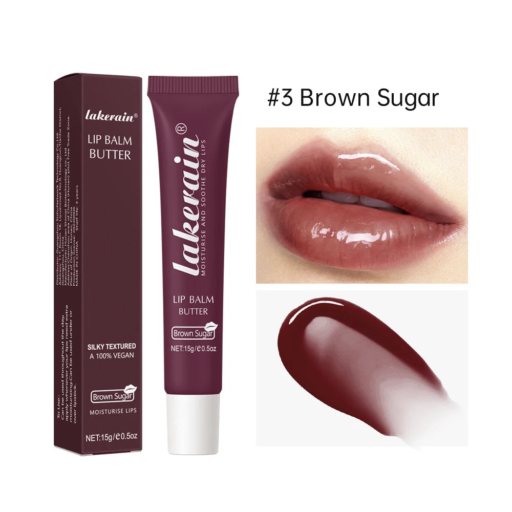 Summer Lip Balm Butter Moisturizing Mirror Lip Gloss Lip Vanilla Pink Sugar Coffee Cake Smell Lipstick Transparent Oil Makeup Oasis Select 3 Brown Sugar