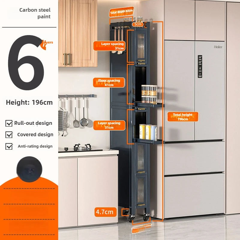 Drawable Kitchen Crevice Storage Cabinet Multi-layer Ultra Narrow