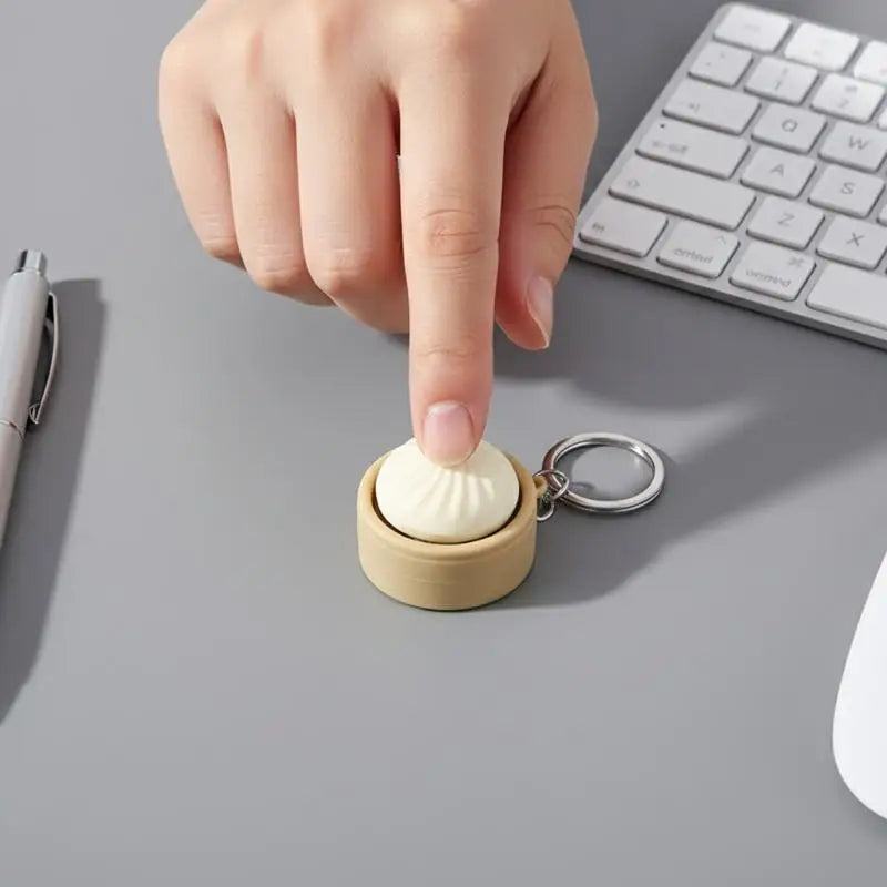 Cute Baozi Fidget Keychain – Squishy Dumpling Pendant Toy Fidget Keychain Oasis Select