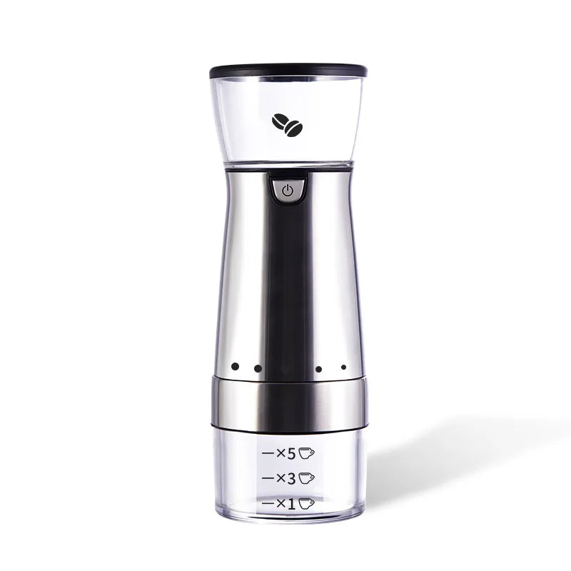 USB Rechargeable Electric Burr Coffee Grinder – Stainless Steel
