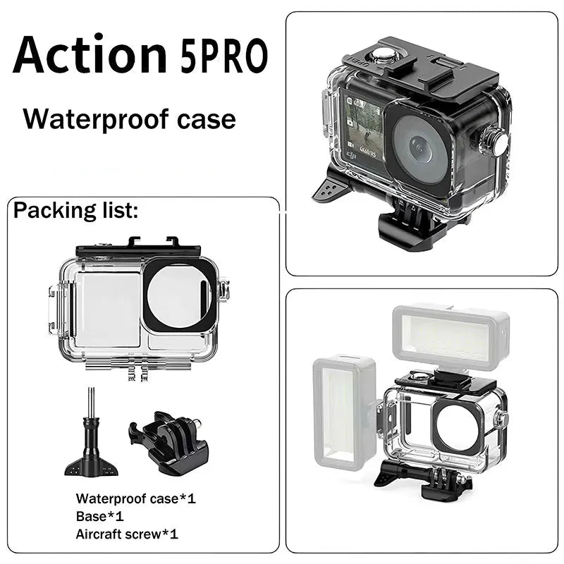 DJI Action 5 Pro/4/3 Accessories Kit – Case, Strap & More