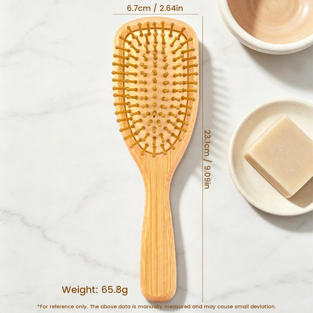 Mini Bamboo Air Cushion Hairbrush – Scalp Massage & Detangle Bamboo Hairbrush Oasis Select