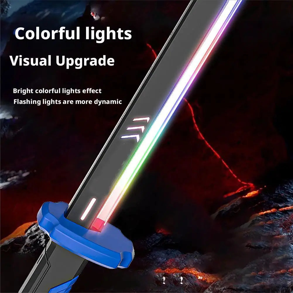 Colorful Streamer Glowing Sword Toys with Spark & Smoke Effect Light Sword Kids Adult Toys Holiday props sword Decompression Toy Oasis Select