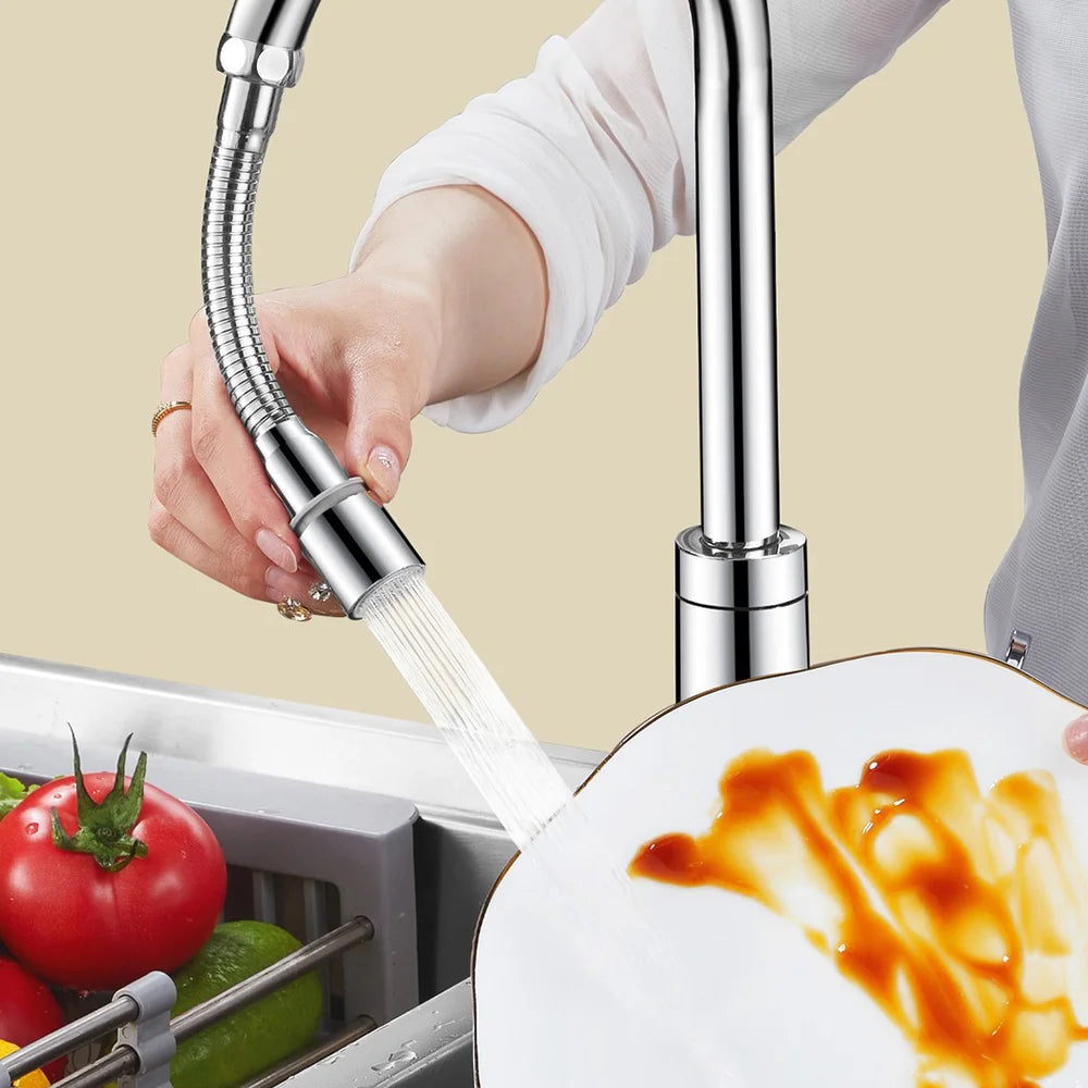 12-50cm Universal Faucet Extender Stainless Steel 360° Rotation Kitchen Sink Anti-Splash Nozzle Aerator Extension Hose 1/2 Modes Oasis Select