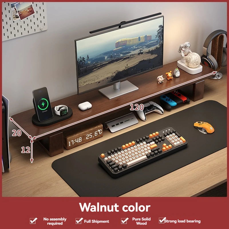 Monitor, elevated computer, screen stand, desktop office, laptop storage rack, base, storage rack Oasis Select nut-brown-120