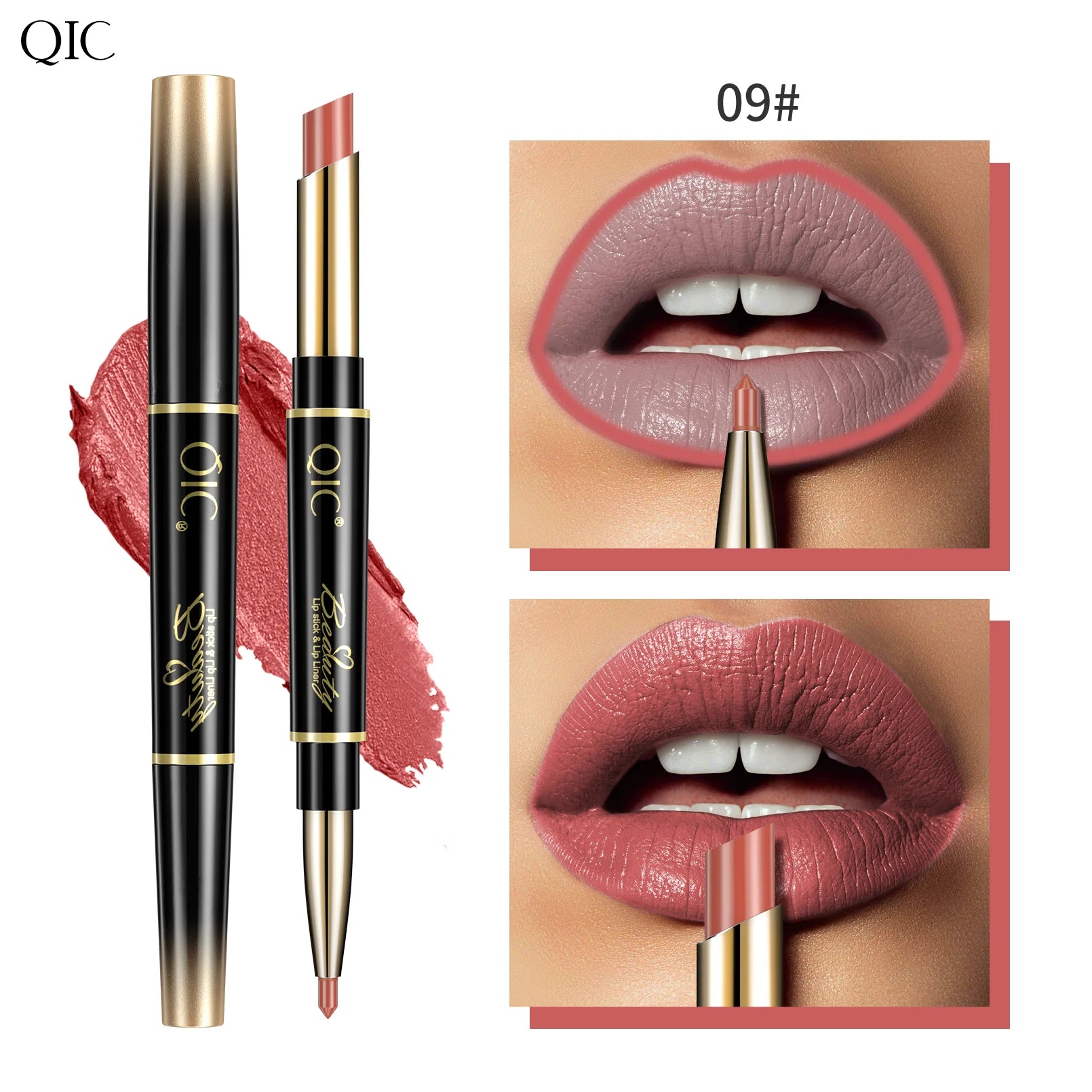 QIC Matte Velvet Lip Liner Pencil – Long-Lasting Contour
