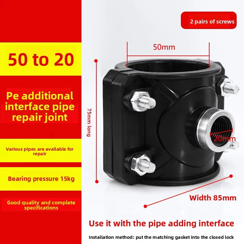Clamp Saddle Drain Valve 20-50mm Waste Water Pipe Clips dn40 OD Hose Quick Connection Fittings Oasis Select 50x20