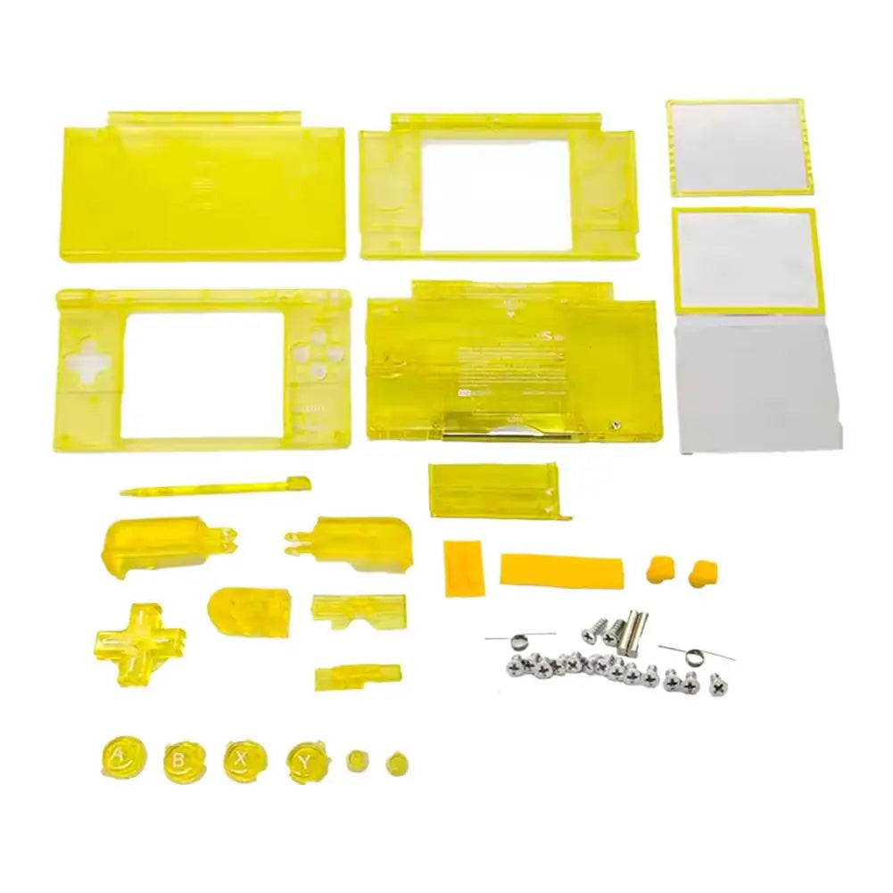 Case DIY Kit for Nintendo DS Lite Transparent Replacement Full Housing Shell, DIY Repair Shell Replacement Kit for NDSL, 1Set Oasis Select Yellow