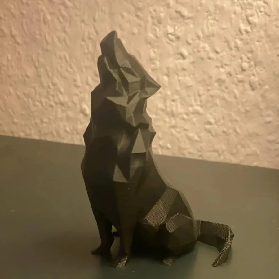 Poly Geometric Wolf Figurine Minimalist Resin Animal Decor Home Office Desktop Ornament Roaring of Hungry Wolves Idear Gift Oasis Select