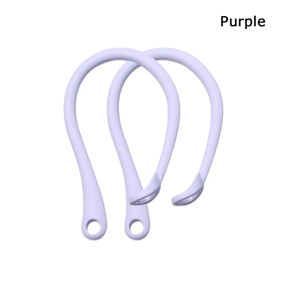 1 Pair Silicone Anti-lost Ear Hook for Apple AirPods 1 2 3 Pro Sports Anti-drop Ear Hook Wireless Earphone Ear Hook White Black Oasis Select Purple
