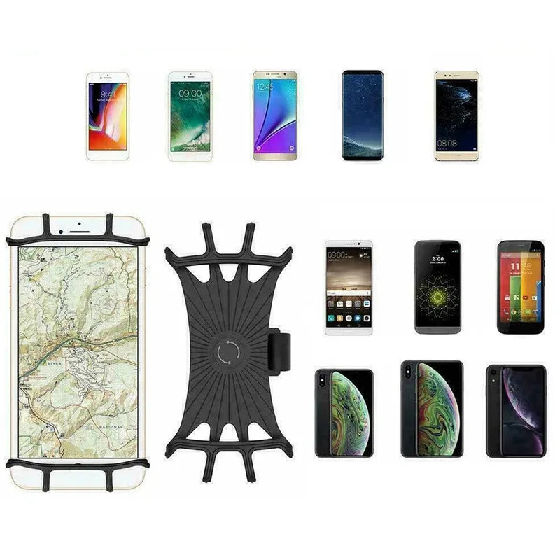 1/2/3pcs Rotatable Mobile Phone Bicycle Motorcycle Holder Bike Safe Bracket Silicone Support Silicone Pull Type Phone Stand Oasis Select