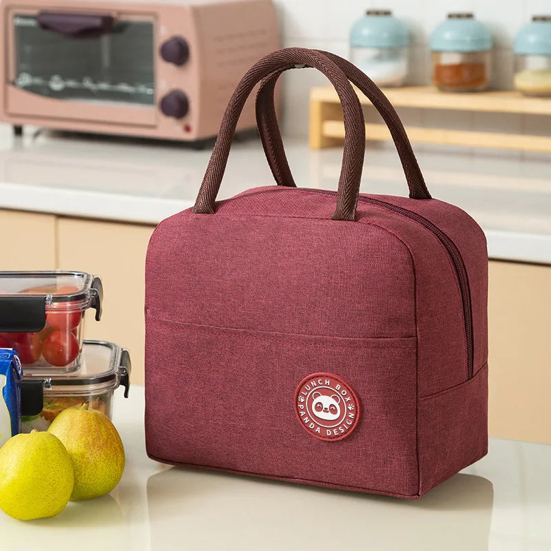 Portable Lunch Bag Lunch Box Thermal Insulated Canvas Tote Pouch Kids School Bento Portable Dinner Container Picnic Food Storage Oasis Select C