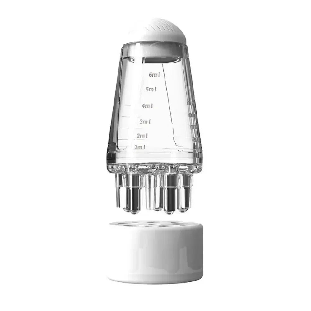 Scalp Applicator Hair Regrowth & Styling Solution Guide Comb Hexagon Head Oil Roller Ball Massage Comb Massage Relaxation Tools Oasis Select WHITE