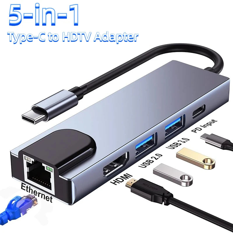 USB-C Docking Station 5-in-1 & 8-in-1 HDMI RJ45 USB Hub USB-C Docking Station Oasis Select