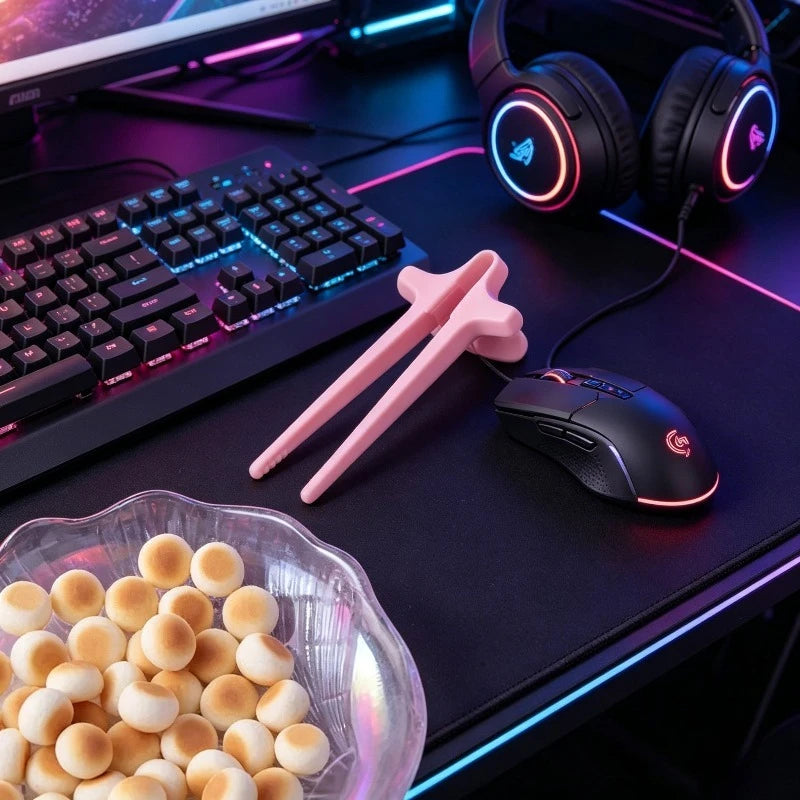 1pcs Finger Chopsticks Lazy Snack Clip for Gamers Hand-Free Eating Tool Avoid Dirty Hands Creative Snack Tongs Tableware Oasis Select