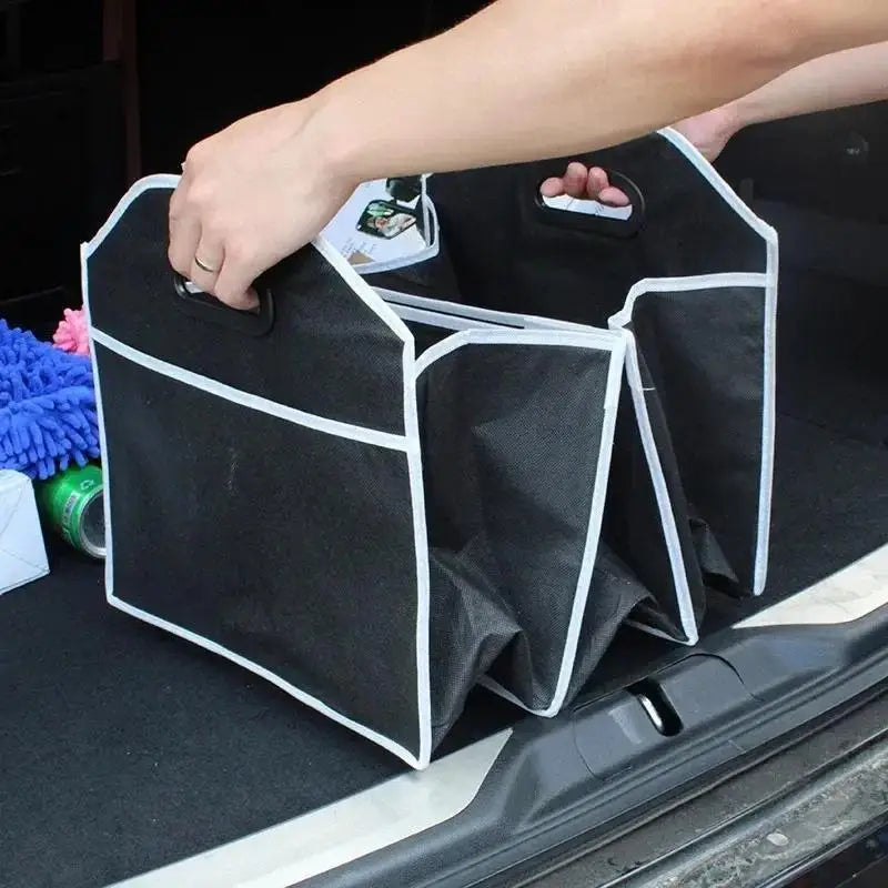 1pc Universal Car Trunk Organizer Portable Foldable Waterproof Auto Storage Bag With 3 Compartments For SUV Truck Van Sedan ﻿ Oasis Select
