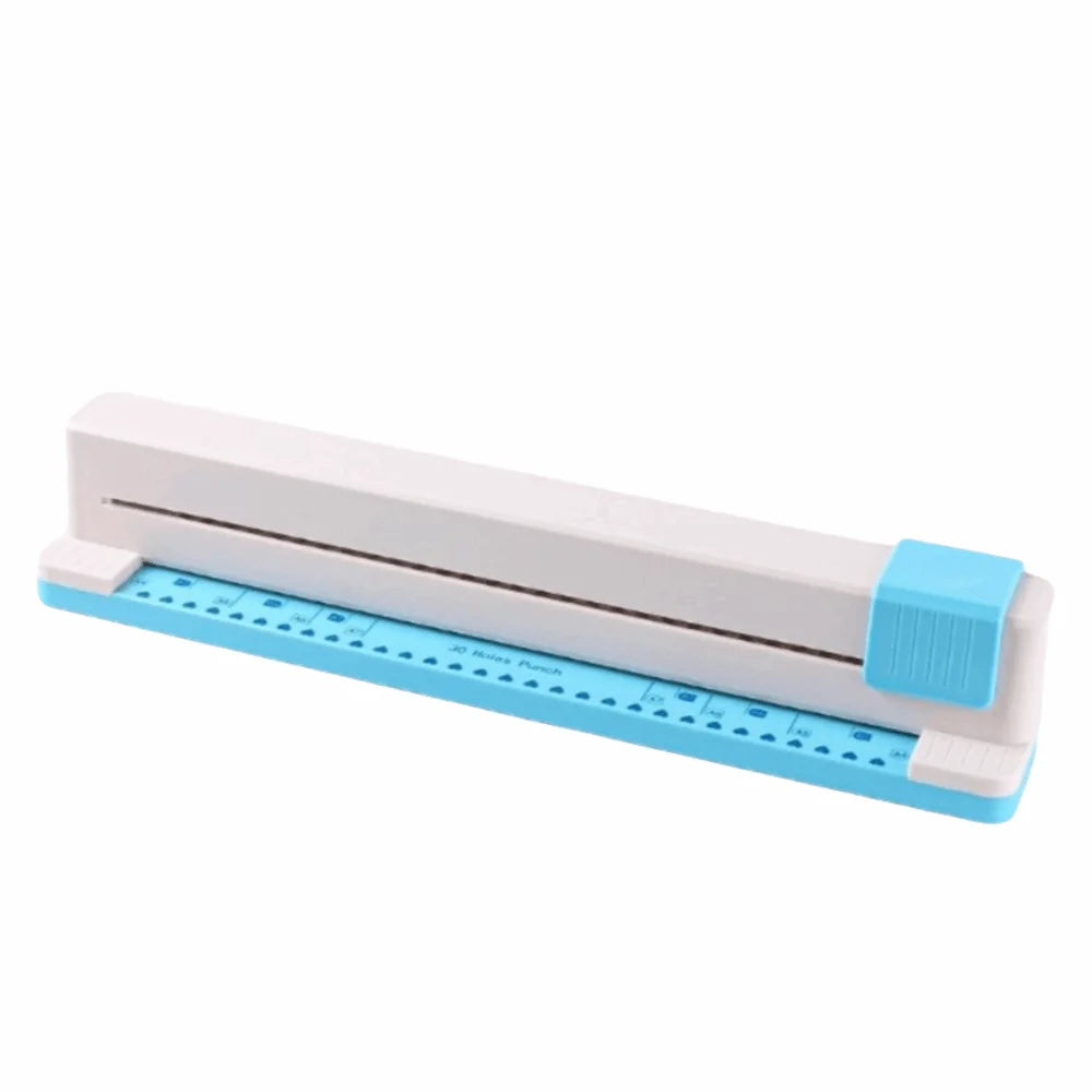 30 Hole Paper Punching Machine Round Shape A4/B5/B6/B7 Universal A4 Hole Punch Hand Push Heart Punching Manual Hole Punch Oasis Select blue heart