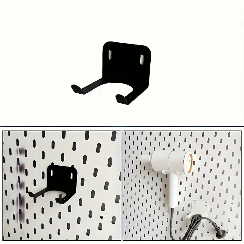 Black Metal Tool Storage Hook with Ventilation Slots, - Easy-to-Install Garage Organizer for Lawn Mowers and Branch Trimmers Oasis Select