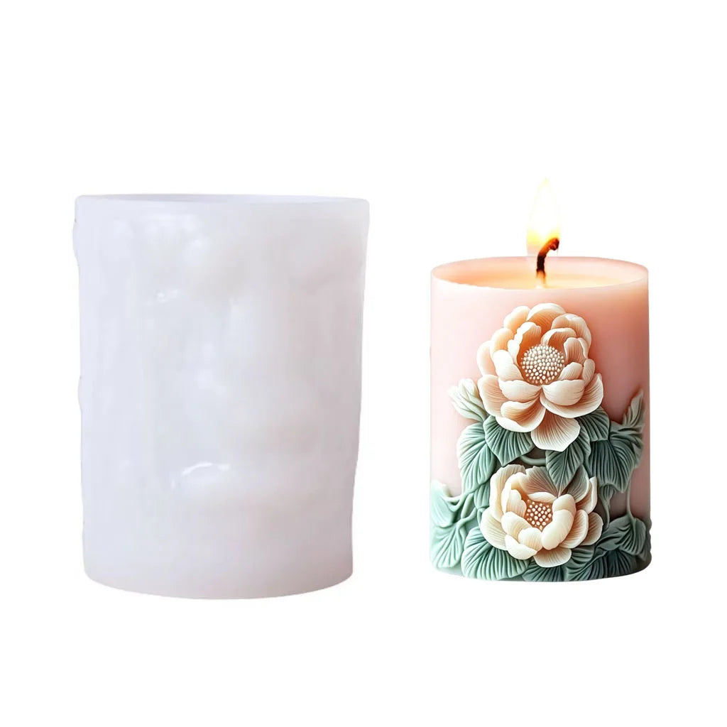 3D Rose Silicone Candle Mold | DIY Floral Aromatherapy Mould