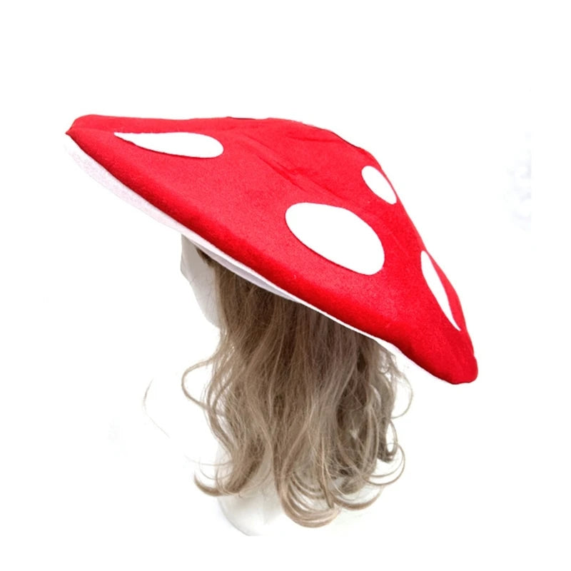 Festival Mushroom Plush Hat Eye Catching Novelty Headpiece for Cosplay Theme Party Headgear Roleplaying Photo Hat Oasis Select