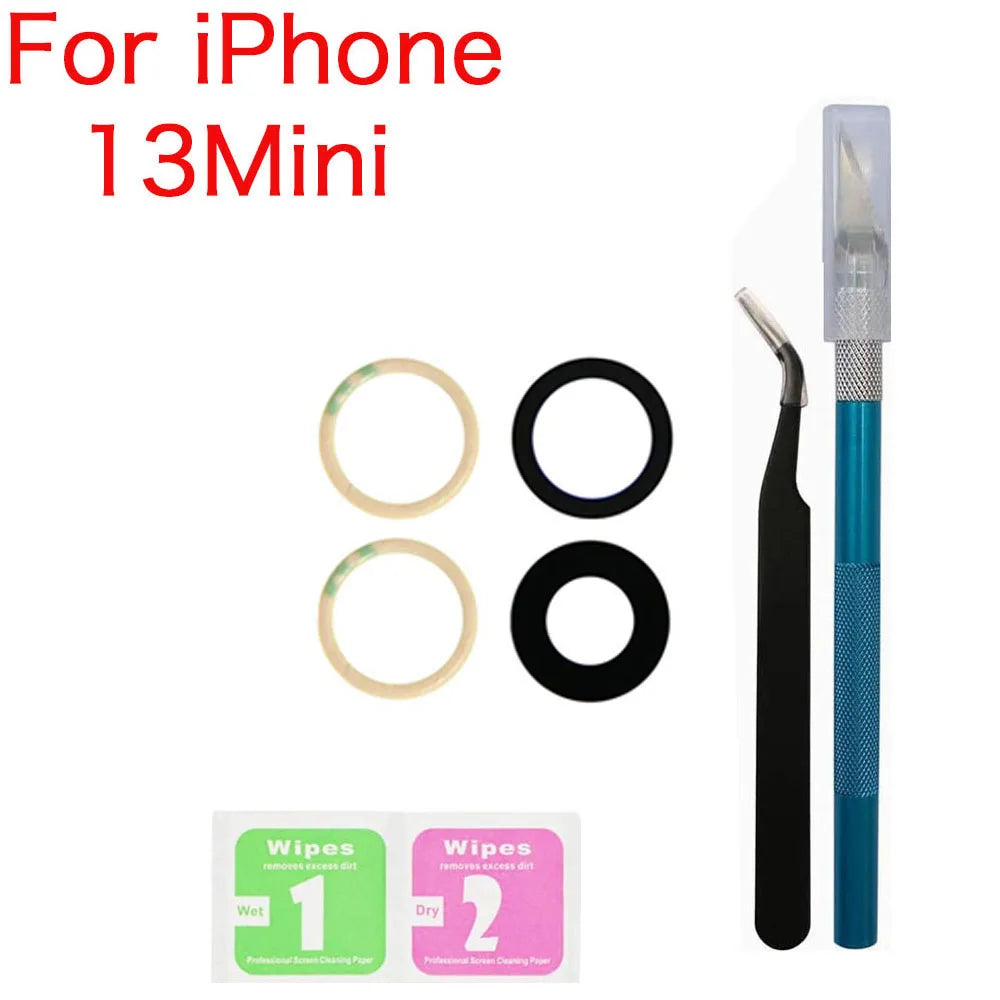 iPhone 11–14 Rear Camera Glass Lens Replacement Kit + Tools