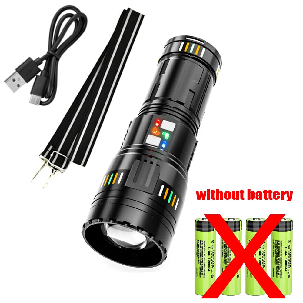 New upgrade GT61 High Power Led Flashlights Super Bright Spotlight Tactical flashlight Zoomable Outdoor Emergency Camping Torch Oasis Select Small no Battery