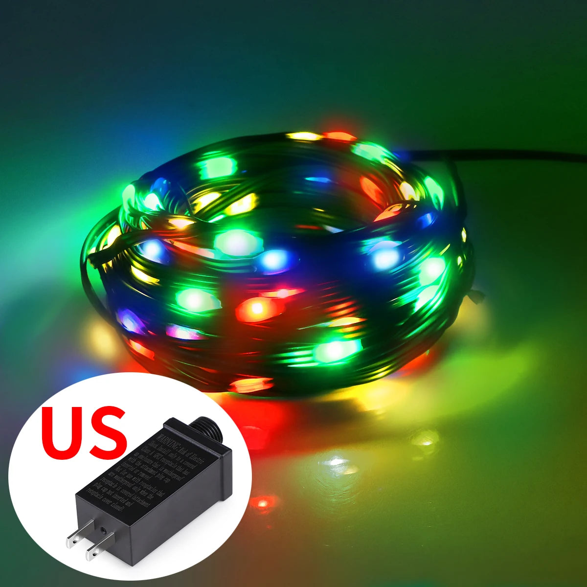 Christmas Celebration Decorative Lights String 10m-100m Wedding Garland Fairy Light Chain Outdoor Waterproof Lawn Tree Lamp Gift Oasis Select RGB US Plug 110V 20M