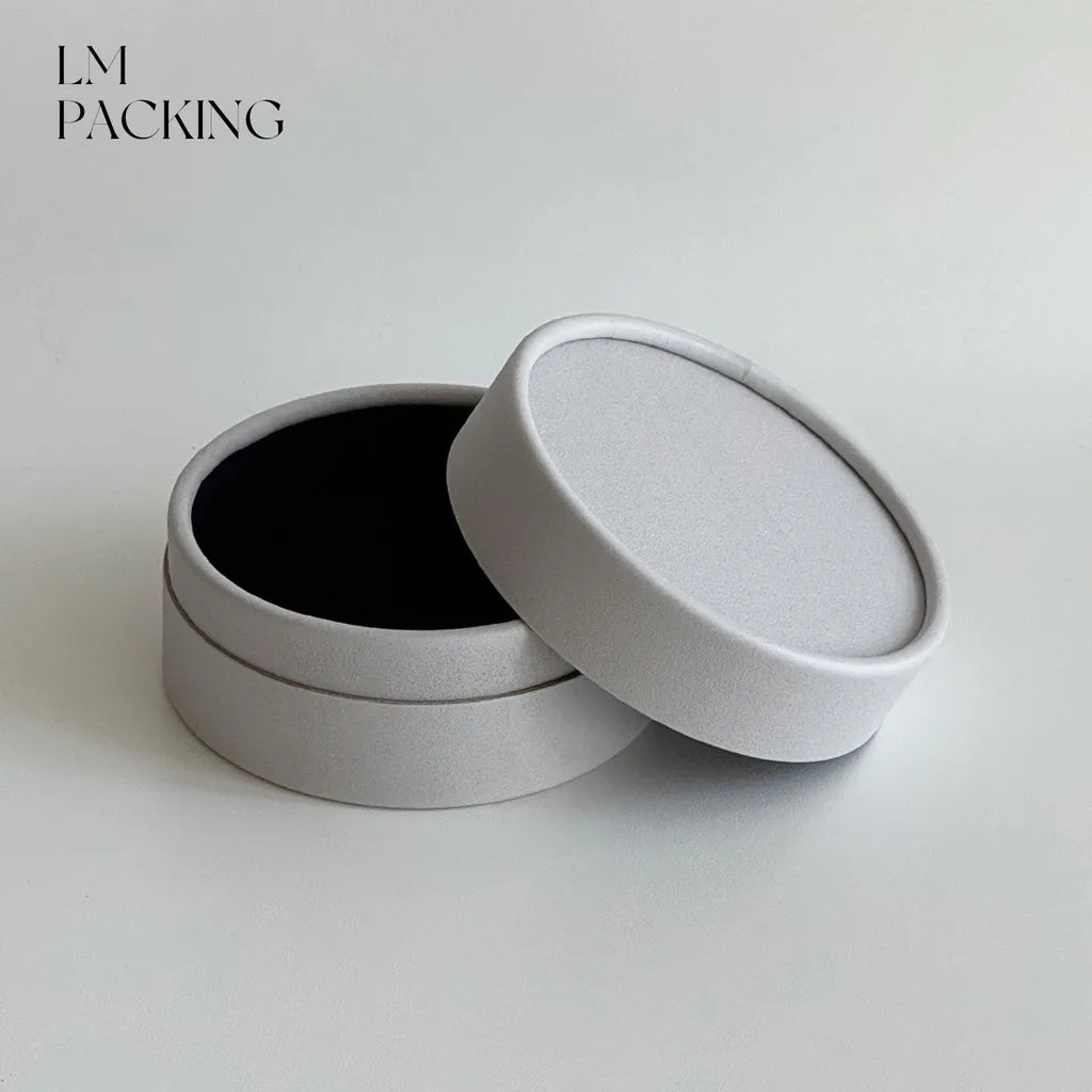Round Minimalist Jewelry Box | Elegant Paper Gift Box