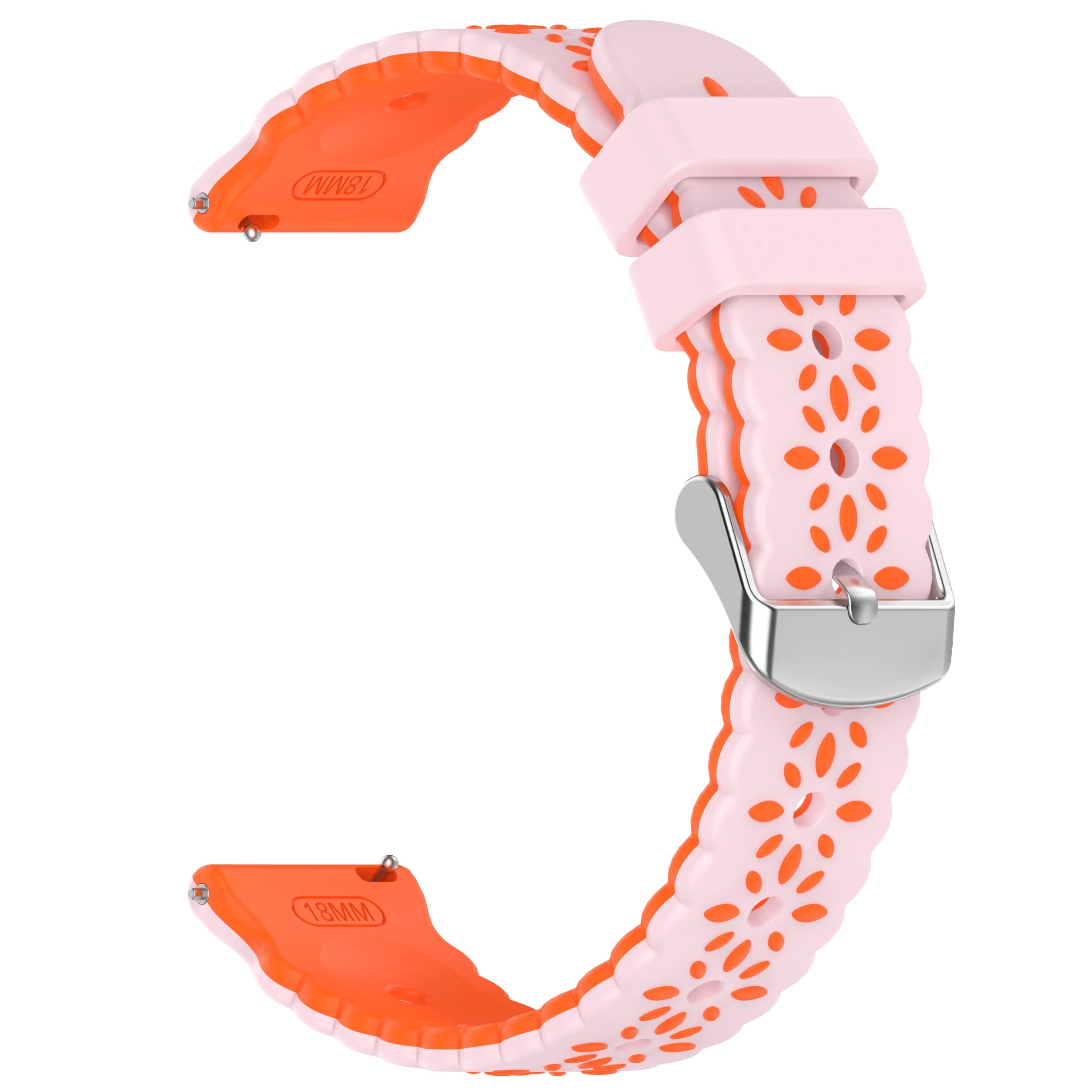 Silicone Watch Band 18mm 20mm – Huawei GT5, Samsung Galaxy Smartwatch Strap Oasis Select Lpink Orange 20 MM