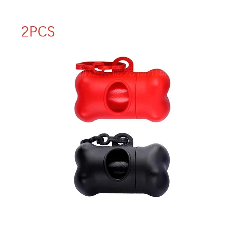 1pc Bone Shaped Bag Dispenser Disposable Pet Dog Waste Bag Holder Plastic Garbage Bag Case Carrier Disposal Poop Bag Dispenser Oasis Select red-black