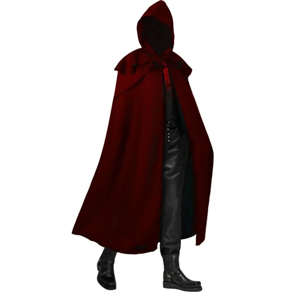 Halloween Hooded Cloak Gothic Long Robe Knight Pirate Costume