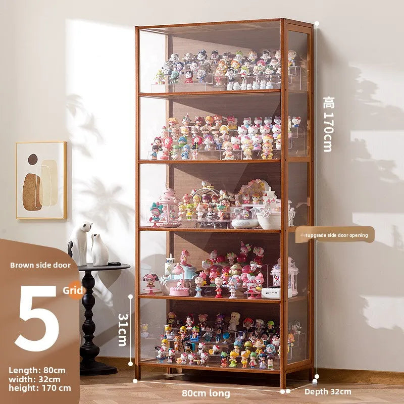 Figure cabinet Glass display cabinet Steel dustproof transparent model Storage cabinet Pain cabinet Toy locker Display bookcase Oasis Select Five doors 80 long