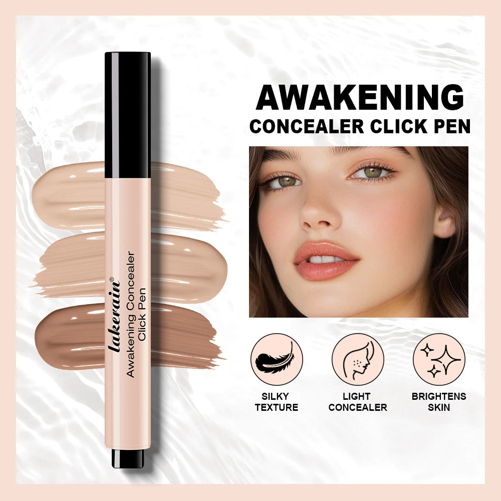 Waterproof Concealer Click Pen 3 Colors Natural Glowing Lightweight Full Coverage Sweat Proof Concealer Pencil Woman Makeup Oasis Select