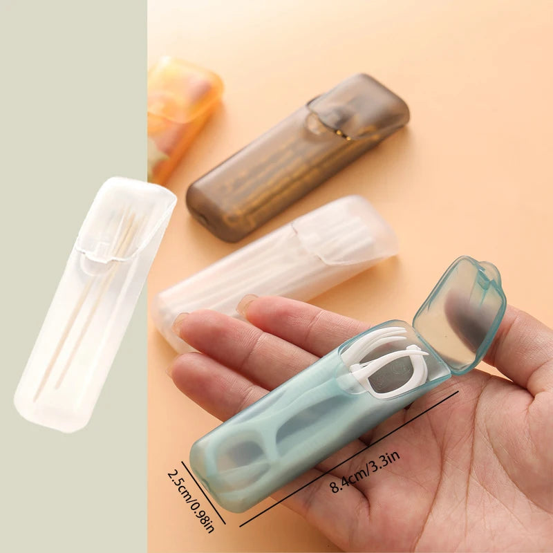 Portable Plastic Toothpick Case - Clear Toothpick Holder for Outdoor Travel, Kitchen, and Restaurant Supplies Oasis Select 1pc white style C