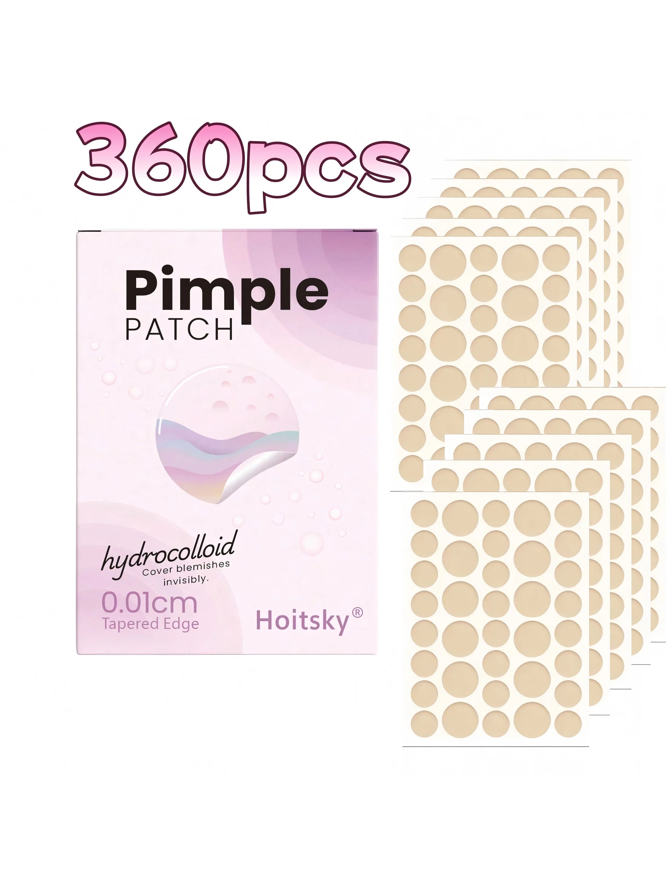 180/360 pieces of transparent, skin tone water-based gel acne patches, suitable for covering acne and pimples Oasis Select fuse-360pcs