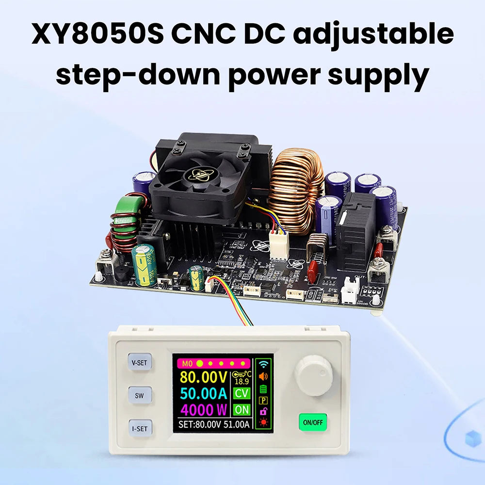 XY8050S CNC DC Adjustable Step-Down Power Supply Module 50A/4000W Constant Voltage Current Module Input Voltage DC12-140V Oasis Select