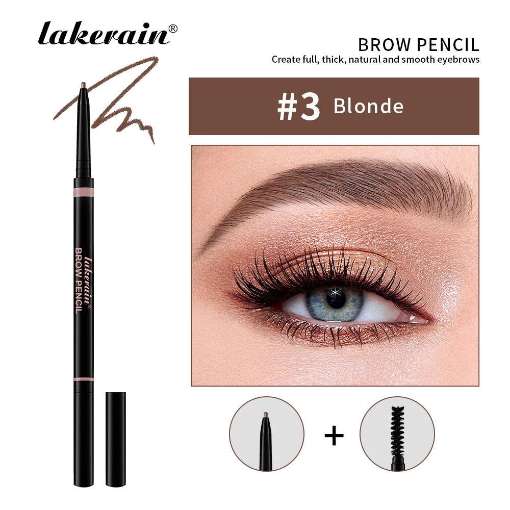 3Colors Double-headed Eyebrow Pencil Automatic Rotation Ultra-fine Eyebrow Pencil Waterproof Makeup Free Eye Cosmetics For Women Oasis Select 3 blonde