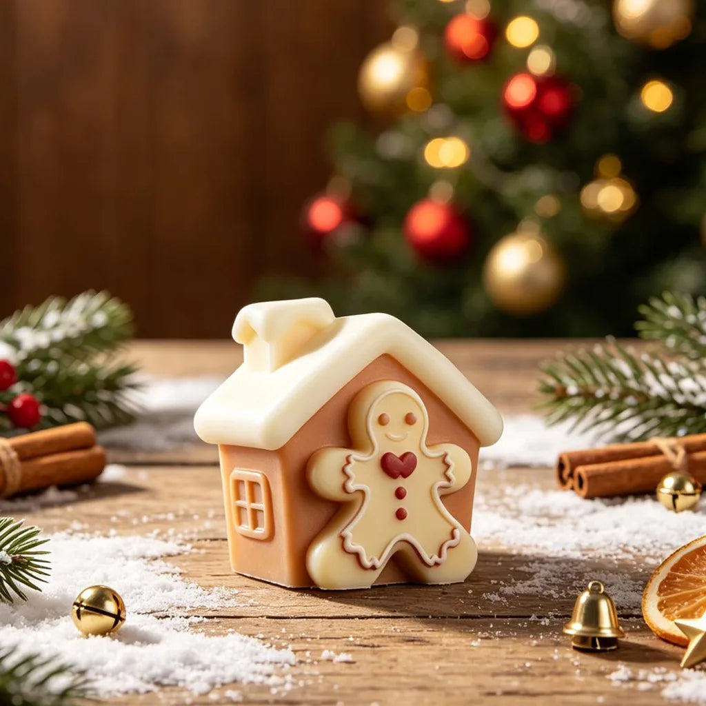 3d Gingerbread House Mold Gingerbread Shaped Silicone Candle Mold Christmas Decoration Mold Flexible For Holiday Decoration Home Oasis Select