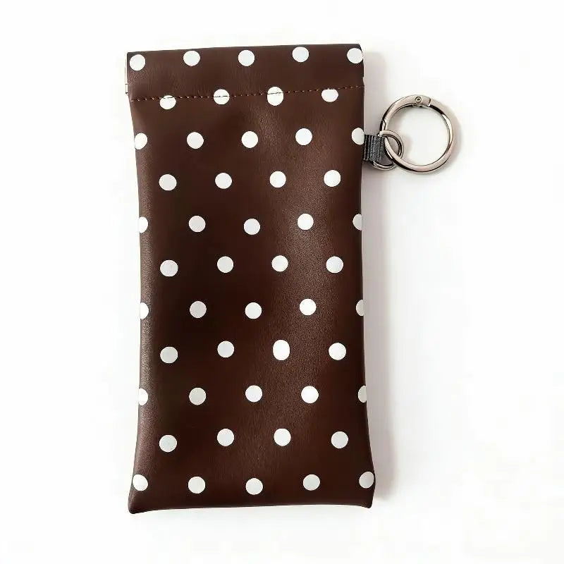 Polka Dot Eyeglasses Case – Travel Sunglasses Zipper Pouch Eyeglasses Case Oasis Select Brown
