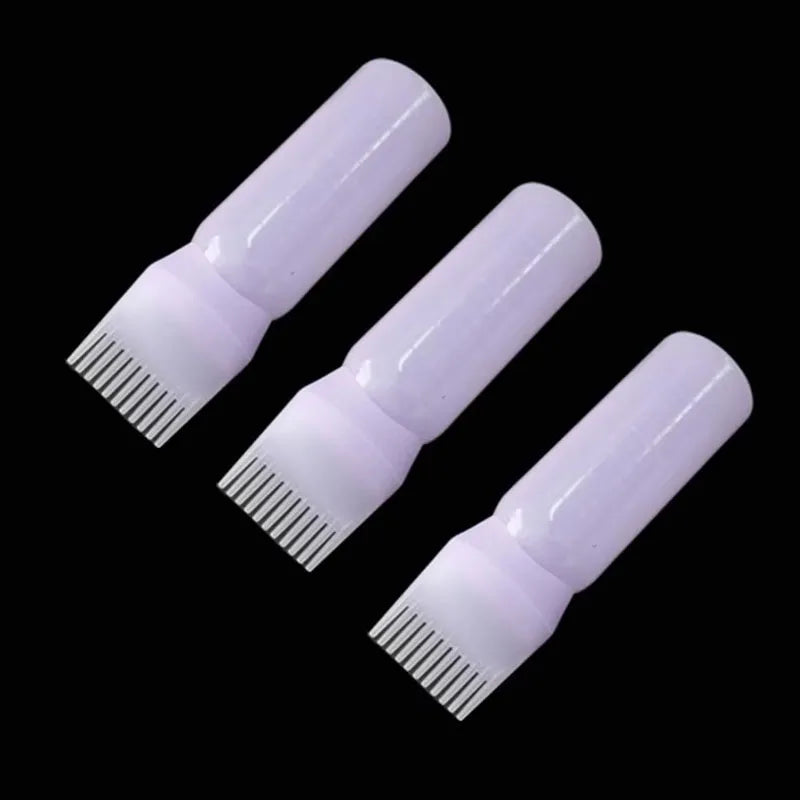 1/2/4pcs Hair Dye Refillable Bottle Comb Professional Salon Hair Oil Applicator Bottles Plastic Dispensing Hairdressing Styling Oasis Select 3pcs purple