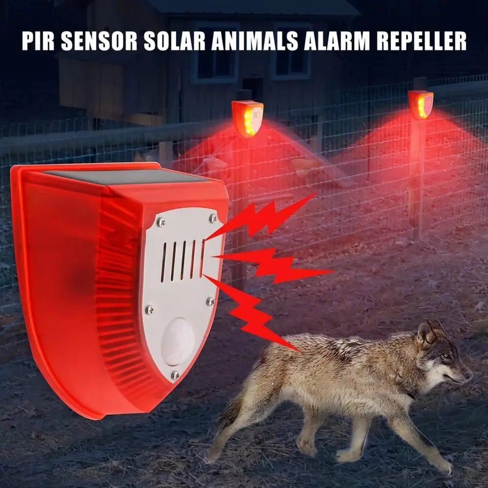 Waterproof Solar Alarm Multifunctional Portable Solar Charging Alarm Sound Alarm Animal Deterrent Solar Lamps Garage Security Oasis Select