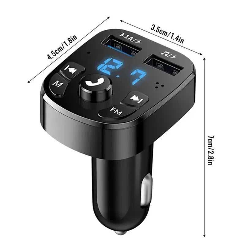 1/2/3/4/5/6pcs Car Bluetooth FM Transmitter Modulator Dual USB Charger Hands-Free Wireless Audio For Car FM Radio Music Player Oasis Select