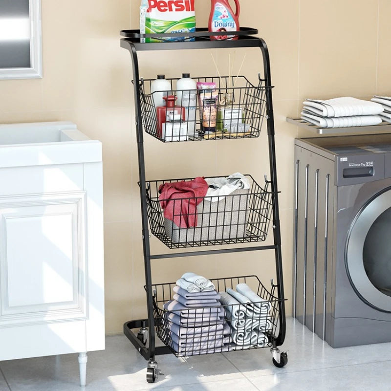 Kitchen vegetable basket rack floor-to-ceiling household fruit and vegetable storage rack multi-functional multi-layer storage Oasis Select