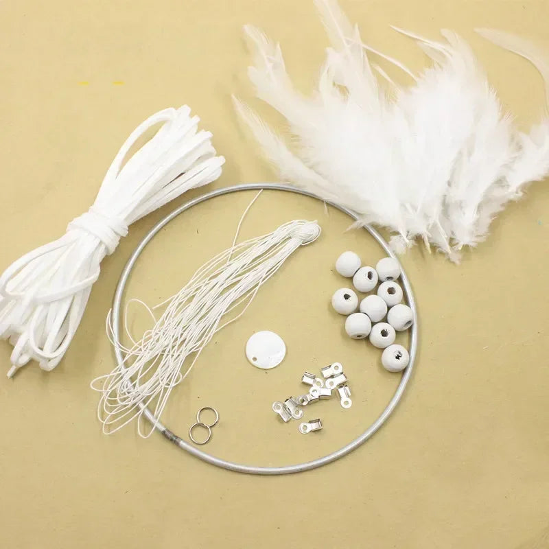 Art DIY Dream Catcher Kit Accessory Blue Decoration Wall Ornament Home Decor 4 Colors Fun Fashion Crochet Hanging Oasis Select White China Mainland