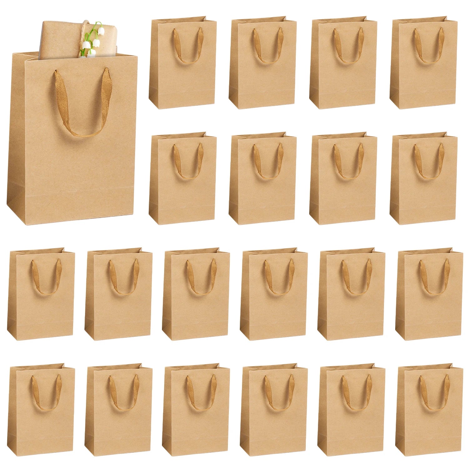 10/20pcs Kraft paper gift bags, Christmas, Halloween, back to school, parties, birthday gifts, anniversaries, weddings, lovers Oasis Select Dark Khaki Other 20x15x6cm